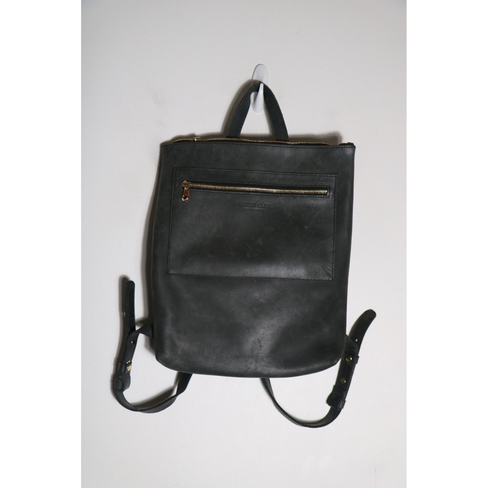 Parker Clay Miramar Full Grain Leather Backpack Black Neutral Casual Minimalist